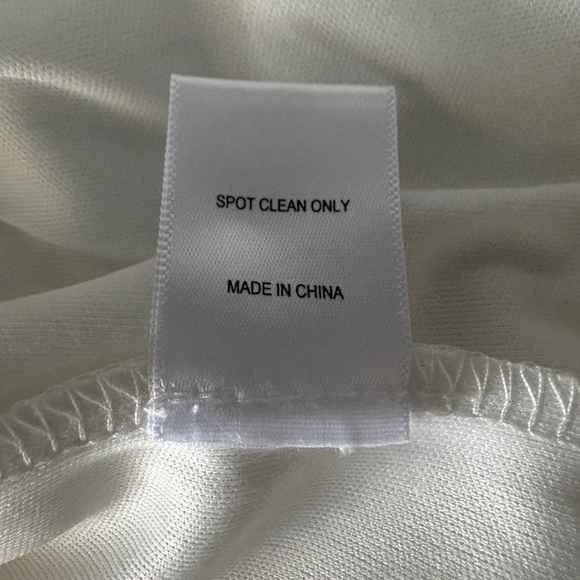 White Strapless Dress with Feather Trim Small - Picture 6 of 12